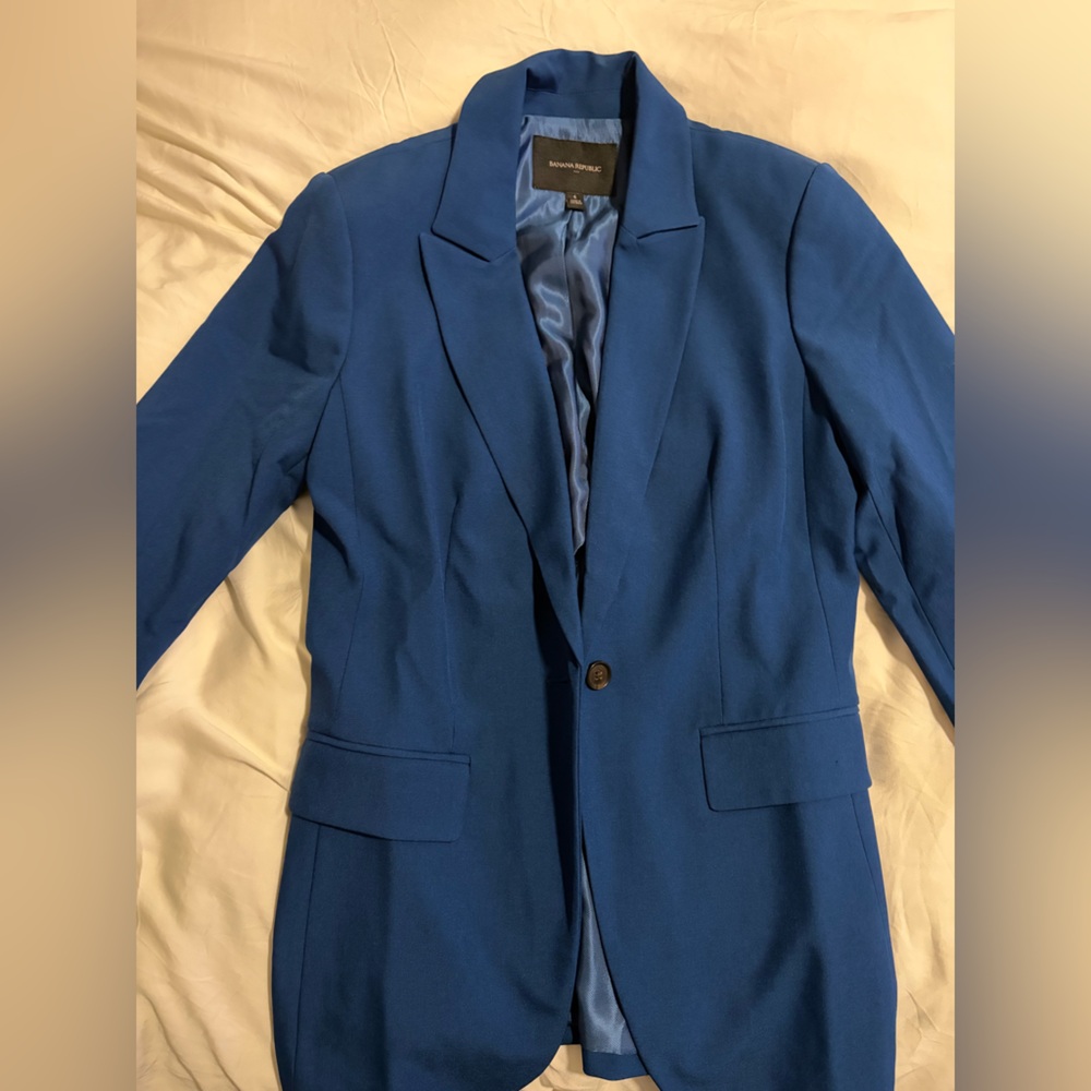 Banana Republic Sculpted Stretch Blazer - Blue Size 6